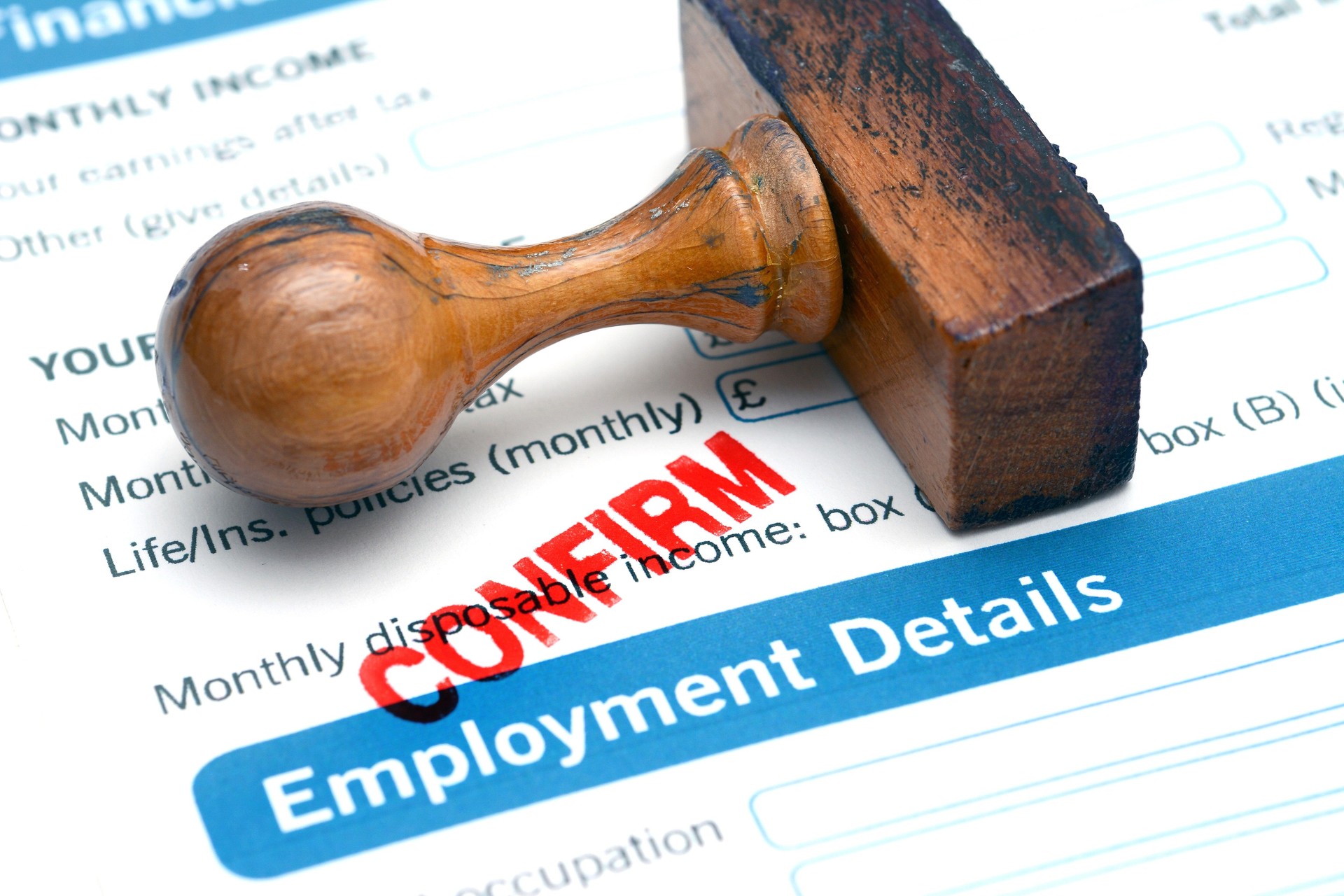 Employment form confirm